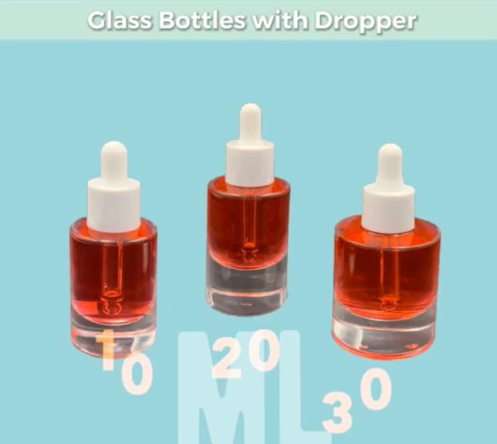 10ml, 20ml and 30ml Glass Bottles with Dropper